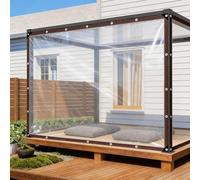 Transparent Tarpaulin 220 x 290 cm 80 G M², Windproof Tear Resistant, Weatherproof, Frost-Resistant, Uv-Resistant, Multipurpose Tarpaulin Covers for Garden, colorless
