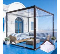 Transparent Tarpaulin 220 x 290 cm 80 G M², Windproof Tear Resistant, Weatherproof, Frost-Resistant, Uv-Resistant, PVC Tarps Thicken Tarp Cover, Camping Tarp for Garden, colorless