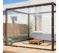 Transparent Tarpaulin 220 x 290 cm 80 G M², Windproof Tear Resistant, Weatherproof, Frost-Resistant, Uv-Resistant, Waterproof Heavy Duty Clear PVC Tarp for Garden, colorless