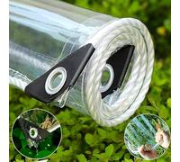 Transparent Tarpaulin, Clear Tarpaulin with Eyelets Waterproof Heavy Duty 420 g/m² PVC Clear Tarp Pergola Covers, Windproof Tear Resistant for Garden Gazebo with Cable Ties (2x4m)