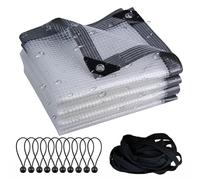 Transparent Tarpaulin Cover 4x15m - Waterproof Outdoor Canopy Tarp with Grommets Heavy-Duty Plastic Shelter for Wood Car Pool Patio Protection