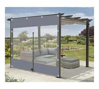 Transparent Tarpaulin Side Panels, Outdoor Clear Pvc Tarp Curtains, Pergola Gazebo Side Curtains, Waterproof Tarpaulin Curtains for Patio Porch Garage, With Zip,LxH-3.2x2.2m/10.5 * 7.2ft