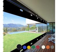 Transparent Tarpaulin Side Panels,Outdoor Clear Tarp Curtain,100% Waterproof,Heavy Duty Tarpaulin with Grommets,for Pergola,Porch,Gazebo,Patio,Customisable H×W- 2.2x2.8m/7.22x9.19ft