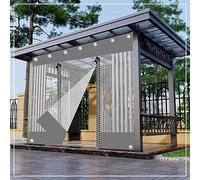 Transparent Tarpaulin Side Panels,Outdoor Curtains,Grey Clear Waterproof Tarp Curtains With Zippered Door,Pvc Partition Tarpaulin Rain Curtain,for Garden Pergola Gazebo,W×H-3.2×2.5m(10.5*8.2ft)