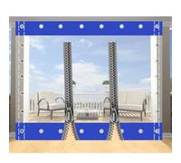 Transparent Tarpaulin Side Panels with Zip,Waterproof Clear Tarp Curtain,Outdoor Heavy Duty Splicing Tarpaulin with Eyelets,for Patio,Pergola, Porch, Gazebo,HxW-2.4x3.2m/7.87x10.5ft,Customisable