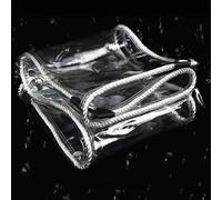 Transparent Tarpaulin Waterproof 115 x 155 cm Waterproof UV Resistant Heavy Duty Plastic Clear Tarp Cover with Eyelets 400G ㎡ for Garden Patio Lawn Boats Truck Rv Car, White