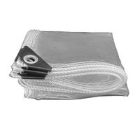 Transparent Tarpaulin Waterproof 135 x 155 cm Heavy Duty PVC Windproof Waterproof Transparent Pergola Covers with Eyelets 400G ㎡ for Garden Patio Lawn Boats Truck Rv Car, White