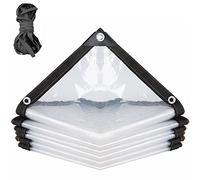 Transparent Tarpaulin Waterproof Clear Plastic Tarpaulin with Eyelets Rainproof Cover for Garden Outdoor Camping, with Rope (Color : Clear, Size : 3x6m)