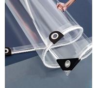 Transparent Tarpaulin Waterproof Heavy-Duty for Outdoor 420g/m² PVC Clear Tarp with Reinforced Grommets 0.40mm MultiPurpose Tarp Sheet Cover for Furniture Pet Shelter(8x10ft(2.4x3.0m))
