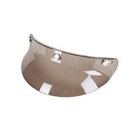 (Transparent tea) 3-Snap Helmet Peak Lens Sun Shade Shield Wear Resistant for 3/4 Motorcycle