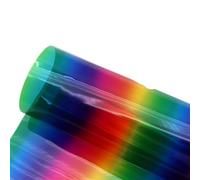 Transparent TPU Jelly Faux Leather Sheets Gradient Rainbow Color Synthetic Fabric Roll for Hair Bows Pouches Bags for Sewing Bags DIY Crafts Accessories(1 Rainbow,30x130cm)