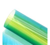 Transparent TPU Jelly Faux Leather Sheets Gradient Rainbow Color Synthetic Fabric Roll for Hair Bows Pouches Bags for Sewing Bags DIY Crafts Accessories(4 yellowblue,30x130cm)