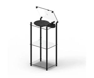 Transparent Turntable Table Stand Record Player Black
