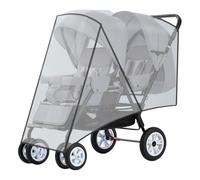 Transparent Twin Baby Strollers Rainproof Case Weather Proof & Portable Protective Sleeve Full Protections