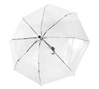 Transparent Umbrella, Portable Clear Umbrella, Lightweight and Foldable, Easy to Carry for Men and Women of All Ages(White)