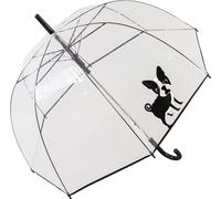 Transparent Umbrella with French Bulldog Print, Automatic Dome Umbrella with Large Protection Diameter 85 cm, Transparent Dog Print