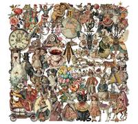 Transparent Victorian Stickers 50 Pcs Vinyl Funny Cute Vintage Victorian Inspired Sticker for Skateboard Laptop Scrapbook Water Bottle Car Luggage Computer,Waterproof Trendy Sticker for Teens Boys