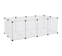 vidaXL Small Animal Cage Transparent 144x74x46.5 cm PP and Steel