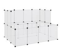 (transparent) vidaXL Small Animal Cage PP and Steel Animal Supply House Black/Transparent