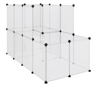 vidaXL Small Animal Cage Transparent 142x74x93 cm PP and Steel UK GF0