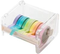 Transparent Visible Washi Packaging Tape Dispenser Cutter Roll Tape Holder Organizer Desktop Office Tape Holder DIY Sticker Roll Tape Cutter Holder Storage Tape Cutting Tape, Adhesives and Fasteners