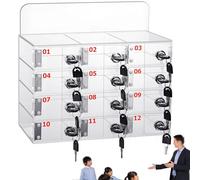 Transparent Wall-Mounted Cell Phone Charging Cabinet with Keys Secure Storage for Mobile Devices Ideal for Offices Schools and Public Spaces