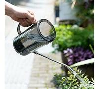 Transparent Watering Can with Scales, 1L/1.5L Long Spout Plastic Garden Irrigation Pot for Indoor Outdoor Plants(Grey) (Grey, 1.5L)