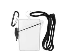 Transparent Waterproof ID Card Badge Holder Case Waterproof Sports Case Vertical Badge Holders with Lanyard and Keychain,Identification Badges and Supplies,Labels, Office and School Supplies