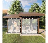 Transparent Waterproof Pavilion Cover with Side Panels & Grommets for Pergola, Patio, Terrace, Carport - 180x350cm/6x11ft Outdoor Canopy Awning