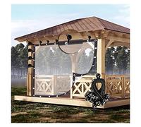Transparent Waterproof Pergola Side Panels with Grommets Wind-Proof Soft Glass Curtains for Patio & Gazebo Customizable Size (3x3m) & Color (Clear)