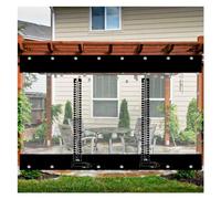 Transparent Waterproof PVC ain with Eyelets 0.5mm Thick Customizable Outdoor Pera Drapes for Garden Black Size: 200x220cm (6.6x7.2ft)