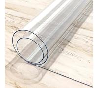 Transparent Waterproof PVC Tablecloth Protector 100x150cm Durable Vinyl Table Cover Square Crystal Table Protector Wipeable Thick Plastic Tablecloth