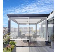 Transparent Waterproof Roller Bli for Balcony & Porch - Heavy Du Plastic Roll-Up Shutters W155xH250cm - Outdoor Privacy & Sun Protect, Weather-Resint, Easy Inll