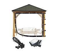 Transparent Waterproof Side Panels for Pergola, Porch, Garden & Patio, Customizable, Removable, Includes Grommets, 2x3m/6.56x9.84ft