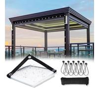 Transparent Waterproof Tarp with Strengthened Edges and Grommets TearResistant Plastic for Greenhouse Patio Rain Protection Pet Shelter Cover