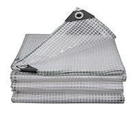 Transparent Waterproof Tarpaulin 2x3m - Durable 0.3mm Thickness, Grid Design, Easy to Install with Grommets - Clear Plastic Tarp for Outdoor Protection and Covering