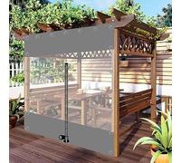 Transparent Waterproof Tarpaulin - Heavy-Duty Outdoor Tarp Curtains with Zippers for Pergola, Patio, Carport, Gazebo - PVC Rain Partition Side Panels with Grommets, 3.3x2.2m Size