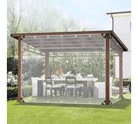 Transparent Waterproof Tarpaulin with er Door 2/3/4/5m Plastic Cover with Eyelets Side Panels for Pavil Veranda Carport 0.8x1.8m