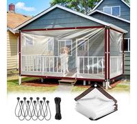 Transparent Waterproof Tarpaulin with Grommets, Multipurpose Cover for Garden Greenhouse Camping Caravan Patio Protection Clear, 17×17 FT