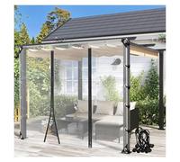 Transparent Waterproof Tarpaulin with Zipper Door, 0.35mm PVC Pergola Curtains for Outdoor Garden, Customizable Size (6x4.5m), Heavy-Duty Weatherproof Cover