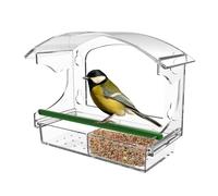Transparent Window Feeder for Birds, Bird House Window Pane with Suction Cups, Feeder, Large Window Bird Food, Transparent Acrylic with Food Bowl, Suction Cup, Drain Holes