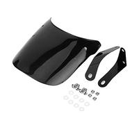 Transparent Windscreen for Bonneville T100 2003 - 2017, Motorcycle with Iron Frame, Durable Plastic for Wind Protection, Includes Bracket and Screw ((black))