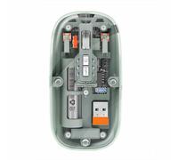 Transparent Wireless Mouse, Bluetooth + 2.4GHz Dual Mode Mouse, USB-C Rechargeable, Slim Ultra Portable Design, Adjustable DPI, Slim & Ultra Portable For Laptops, PCs, Mac (Olive)