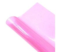 Transparent with Glitter Powder PVC Jelly Vinyl Faux Leather Waterproof Sheet/Roll for HandbBages Bows Home Decoration Craft DIY for Sewing Bags DIY Crafts Accessories(Pink,Roll 20 x 120cm)