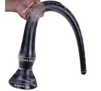 Transparent XL Super Long Anal Plug Dildo with Whip Tentacle and Suction Cup for G Spot, Flexible Realistic TPE Butt Plug Sex Toy for Adults, 1PC