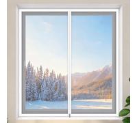 Transparent Zipper-Style Windproof Film, No-Drill Heat Insulation Kit | Thermal Window Cover for Winter, Reduces Heat Loss, Simple Installation, Saves Energy (W*H)(White,50x70cm)