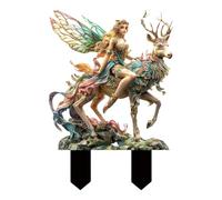 Transparents Acrylic Garden Art Stake Featuring Fairies Flower Pattern for Outdoor Home Decoration Sun Protecting Garden Stake