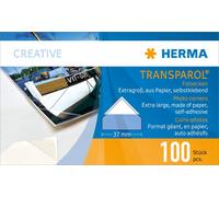 Transparol photo corners, extra large 100 pcs. double 100, Clear / White