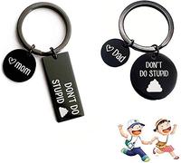 Transplant New Don't Do Stupid Keychain from Mom and Dad Gifts, Funny Sarcasm Gift for Son Daughter (mom and dad)