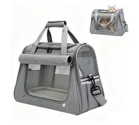 Transport Bag for Cats Small Dogs, 45 x 25 x 34 cm, Foldable Transport Box Cat with Shoulder Strap and Cushion, Cat Transport Box Dog Transport Box up to 9 kg, Cat Transport Bag for Car, Travel
